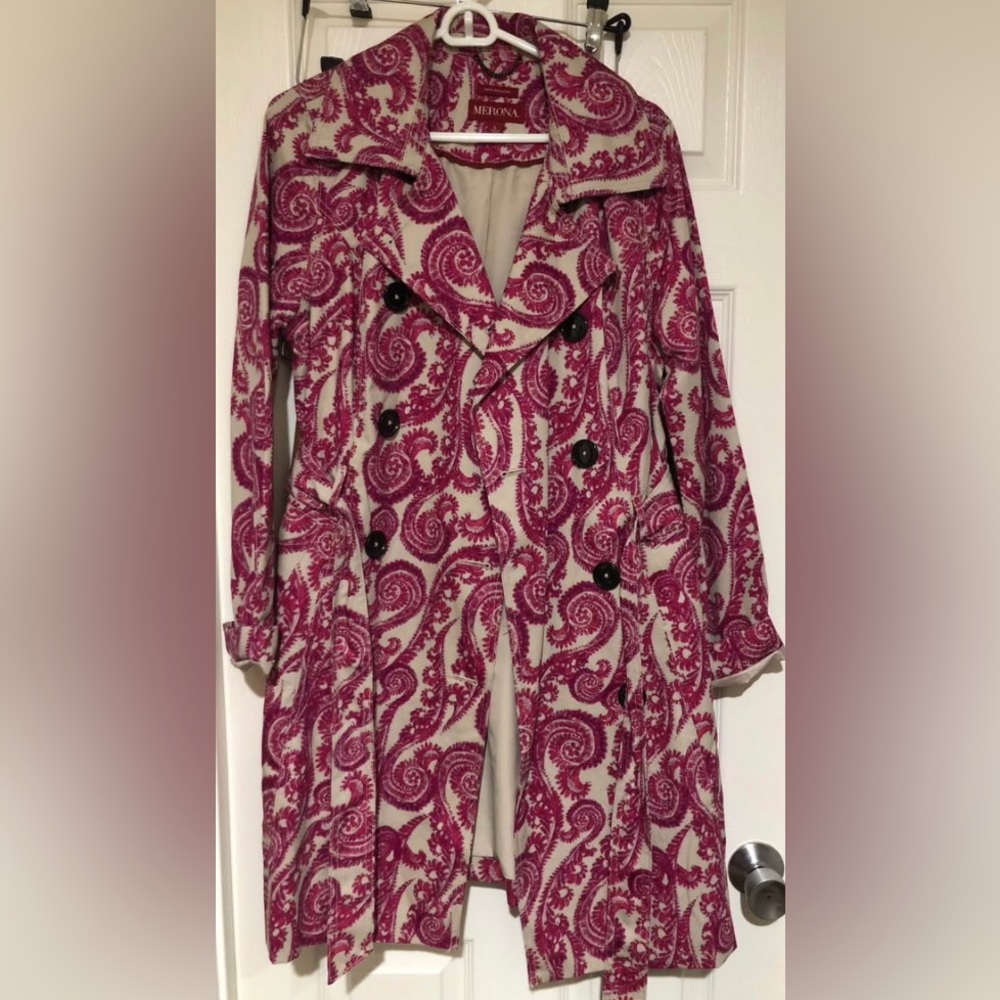 Merona Pink Paisley Water-Repellent Coat